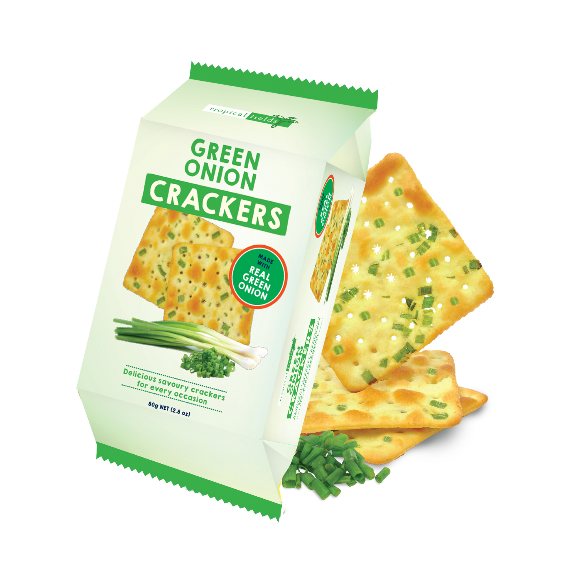 Tropical Fields Green Onion Crackers 80g