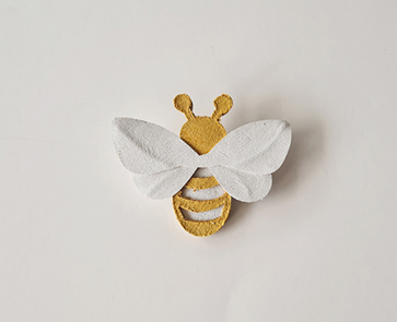 Brooch - Leather Bumble bee