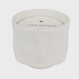 Visage Ceramic Candle Jar White
