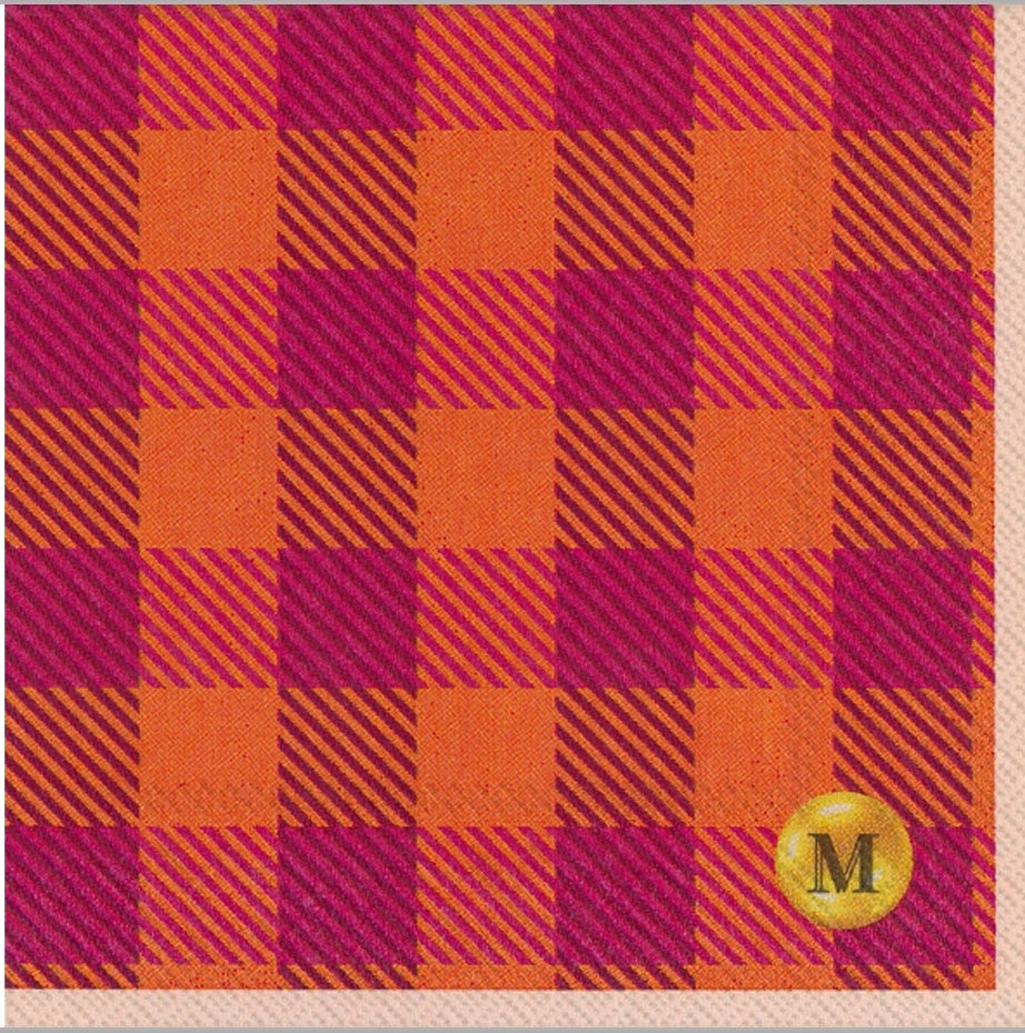 Candy Gingham 25cm Tissue Napkin 20pk
