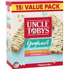 Uncle Toby's Muesli Bars Yoghurt Varieties 15pk
