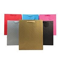 Quilted Emboss Gift Bag Blue Large 26 x 32 cm