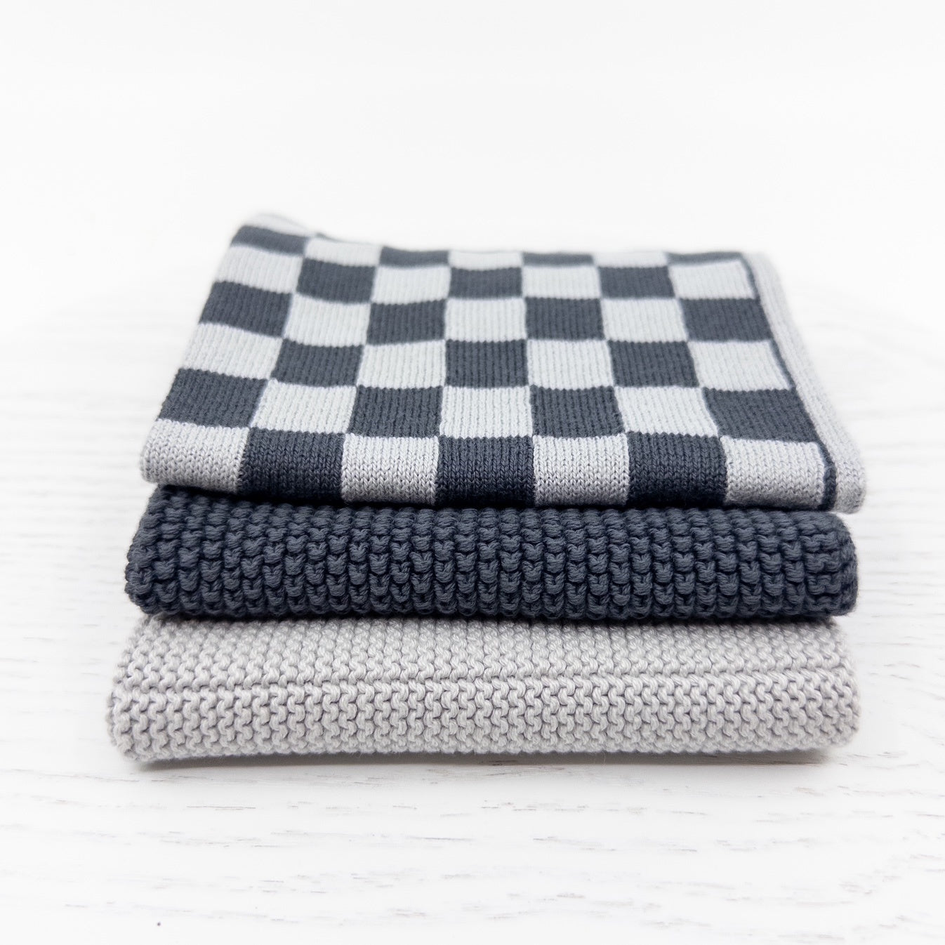 Ecovask Variety Dishcloth Graphite Lunar Chequer 3pk