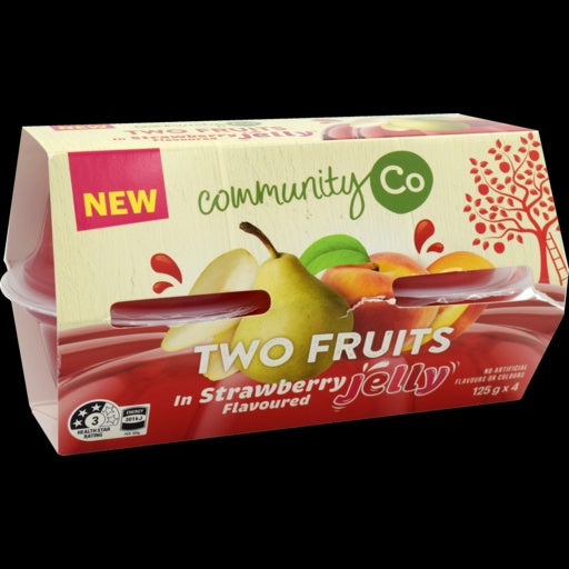 Community Co Two Fruits in Strawberry Jelly 4x125g