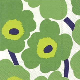 Marimekko Unikko green 33cm Tissue Napkin 20pk