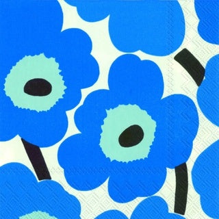 Marimekko Unikko Blue 33cm Tissue Napkin 20pk