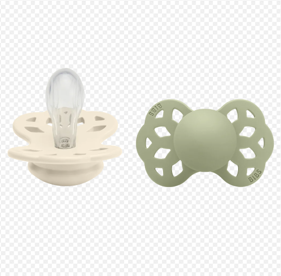 Dummy BIBS Size 2 - Infinity Symmetrical  2 Pack - Ivory/Sage