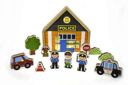 Metal Latch Playset Police
