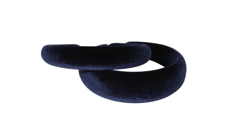 Velvet Padded Headband Navy 2.5cm