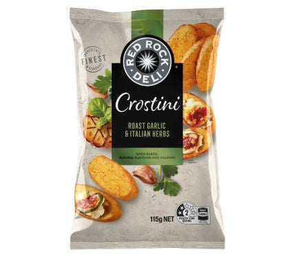 Red Rock Crostini Roast Garlic & Italian Herbs 115g