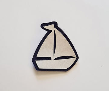 Brooch - Leather Sailboat
