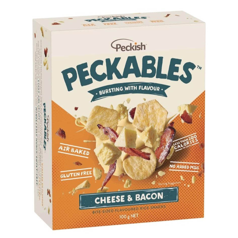 Peckish Peckables Cheese & Bacon Rice Snacks 100g