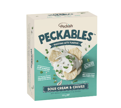 Peckish Peckables Sour Cream & Chives Rice Snacks 100g