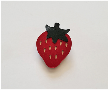 Brooch - Leather Strawberry