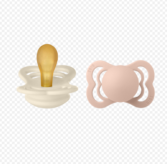 Dummy BIBS Size 2 - Supreme Latex 2 Pack - Ivory/Blush