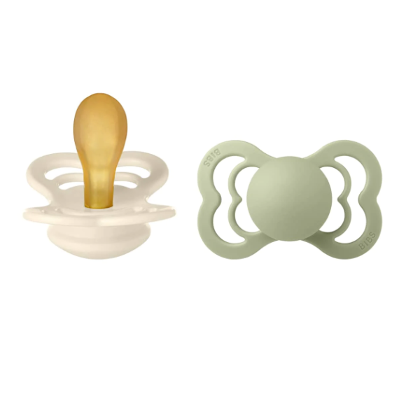 Dummy BIBS Size 2 - Supreme Latex 2 Pack - Ivory/Sage