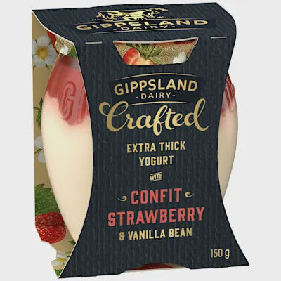 Gippsland Dairy Crafted Confit Strawberry Yogurt 150g