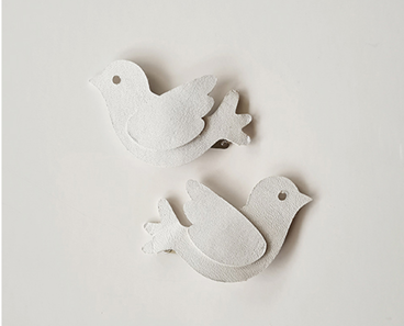 Clips - Leather White Dove