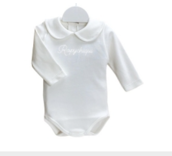Baby Bodysuit LS Peter Pan Collar - Natural Size 12m