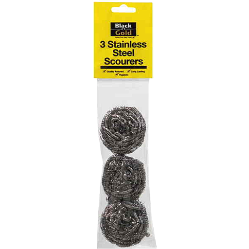 Black&Gold Scourers S/Steel 3pk