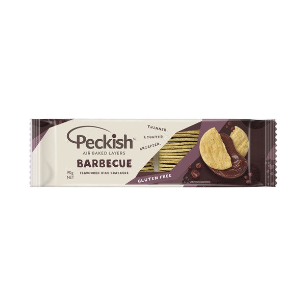 Peckish Thins Rice Crackers Tangy BBQ 90g