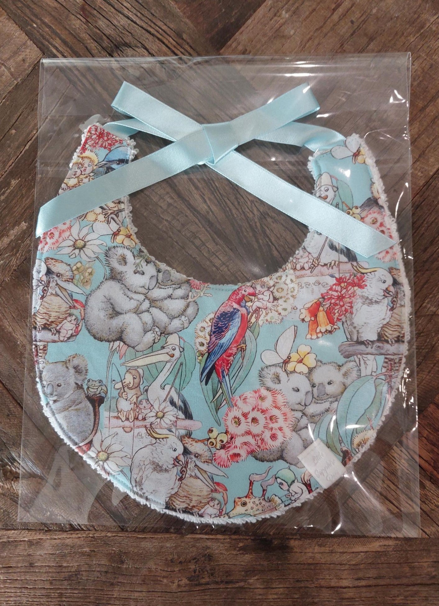 Bib - Aussie Animals Babies Blue/White