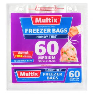 Multix Freezer Bag Handy Ties - Medium 60 Pkt