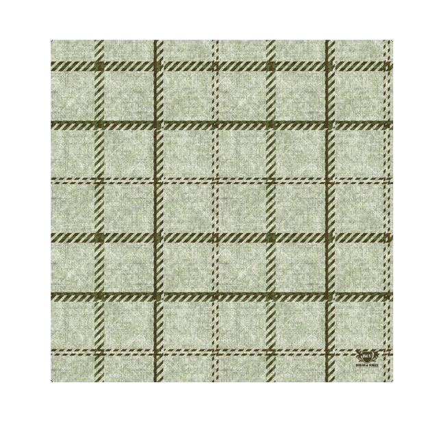 Byron & Yorke Wax Paper Green Plaid 20 pce