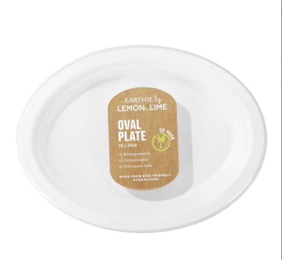 Lemon&Lime Disposable Oval Plate 26x22cm 30 Pack