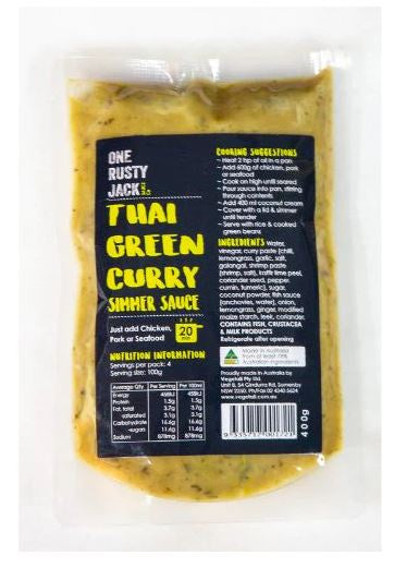 One Rusty Jack Thai Green Curry Simmer Sauce 400g