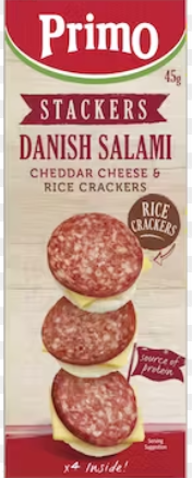 Primo Stackers Danish Salami, Rice Cracker 45g