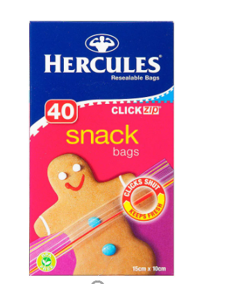 Hercules ClickZip Snack Bags 40pk