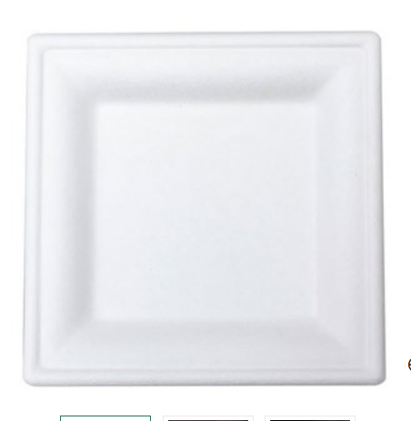 Plate Square Natural Fibre 260mm x 25pk