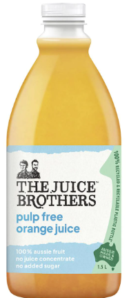 Juice Brothers Orange Juice Pulp Free 1.5l