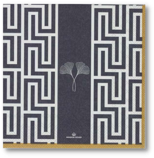 Gingko Navy 33cm Tissue Napkin 20pk