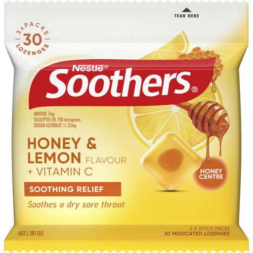 Soothers Honey & Lemon 3 Pack