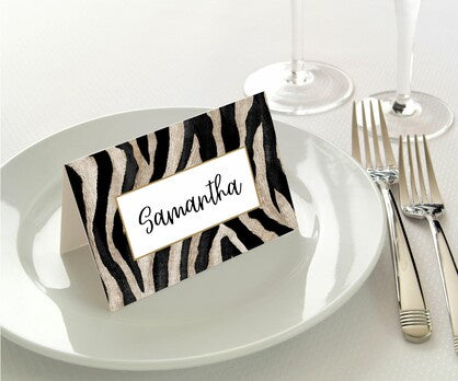 Manor Road Place Cards 45pk - Zebra